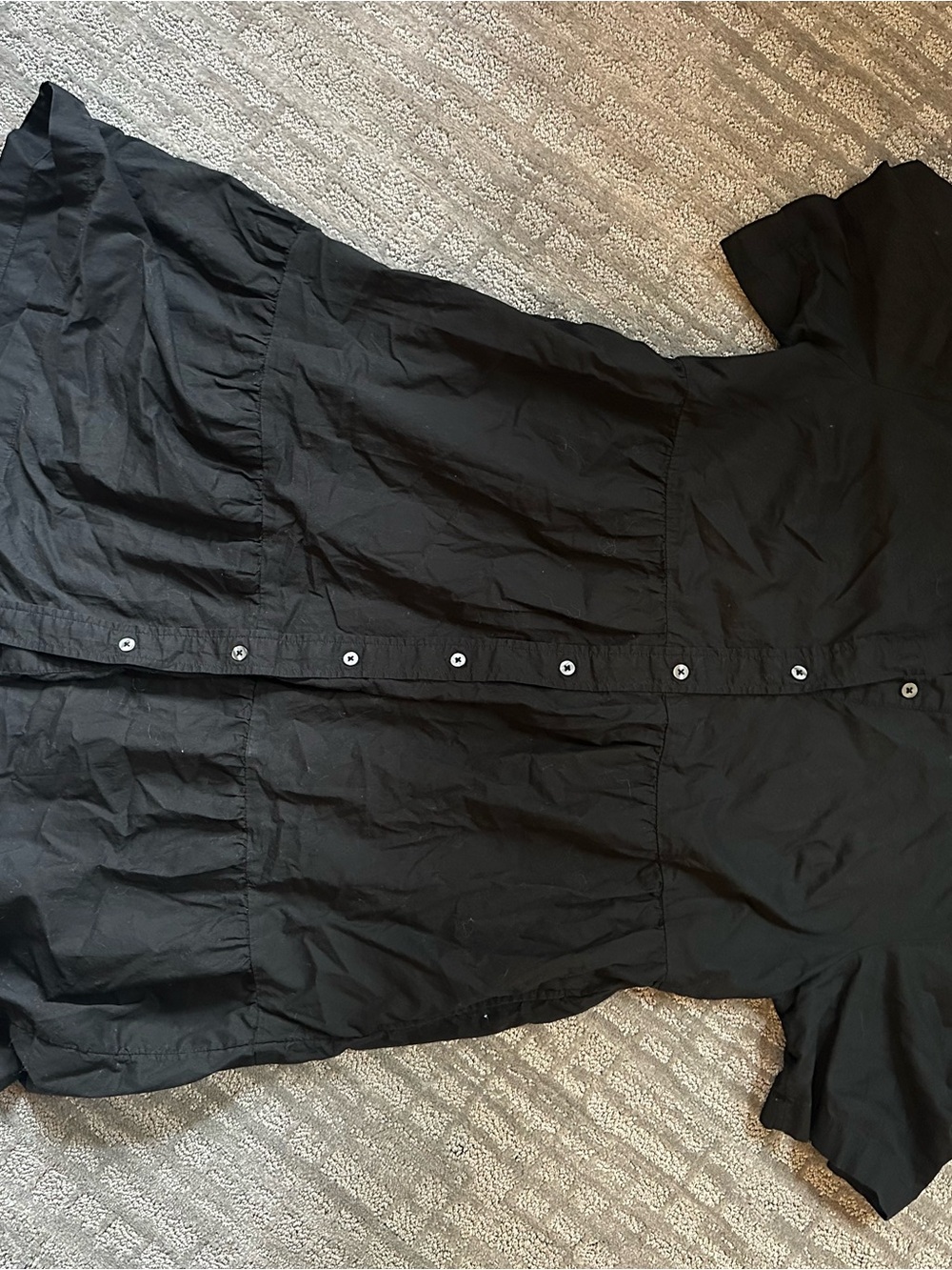 GAP Black Loose Cotton Button-Front Dress